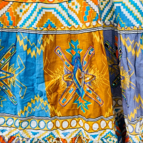 Skoozi Multi Color Aztec Midi Dress L - Picture 3 of 5